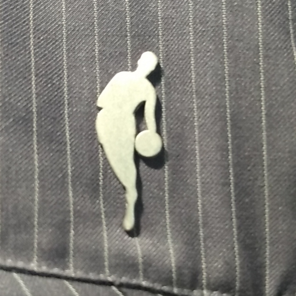 NBA Adidas The Association Official Detroit Pistons Gray Pinstripe Jacket